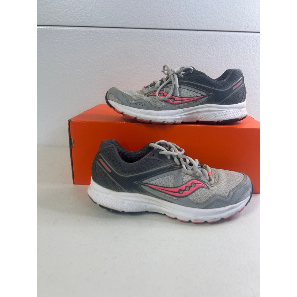 Saucony Grid Cohesion 12 Grey Pink Womens 9.5 Mens 8 #2842